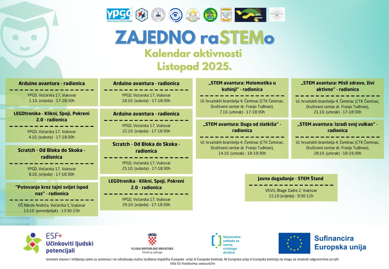 LISTOPAD - KALENDAR AKTIVNOSTi - Zajedno raSTEMo 2025 (43 x 29.7 cm)
